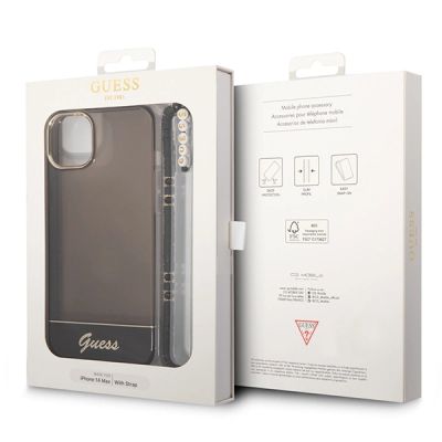 7. Guess GUHCP14SHGCOHK iPhone 14 6.1 "schwarz / schwarzes Hardcase Translucent Pearl Strap