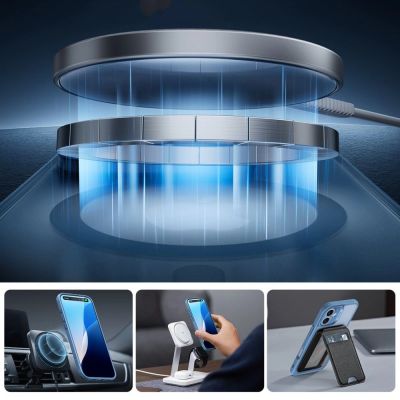 3. ESR Classic Pro Set Halolock MagSafe Hülle für iPhone 16 – blau