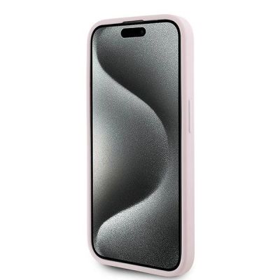 5. Karl Lagerfeld Diagonal Quilted Script Hülle für iPhone 15 Pro Max – Rosa