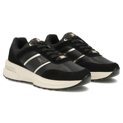 4. Damen-Lederschuhe, Sneaker, schwarz, Filippo DP7772