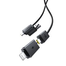 Baseus Versatile 60W USB-C – USB-C-Kabel mit USB-A- und Lightning Adaptern, 0,6 m – Schwarz