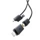Baseus Versatile 60W USB-C – USB-C-Kabel mit USB-A- und Lightning Adaptern, 0,6 m – Schwarz