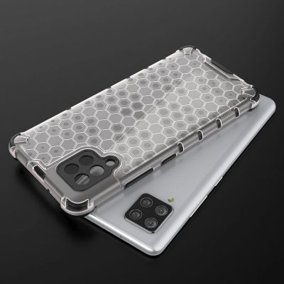 14. Honeycomb Handyhülle Schutzhülle mit TPU Rahmen für Samsung Galaxy A42 5G grün