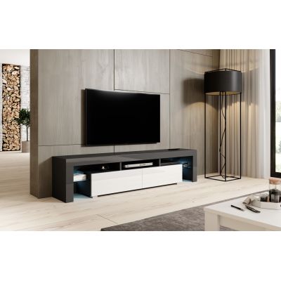 3. TORO 200 TV-Schrank, grau/weiß glänzend