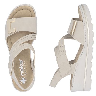 5. Beige Keilsandalen für Damen Rieker 67410-62