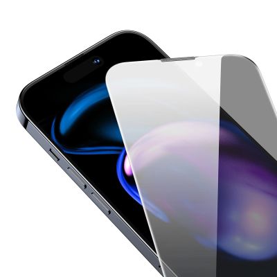5. Baseus Privacy Tempered Glass für iPhone 14 Pro Vollbild 0,4 mm Blickschutzfilter Anti Spy + Montageset