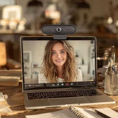 23. NANORS USB-Webcam HD 1080P (1920x1080) mit integriertem Mikrofon, Kabellänge 1,7 m, 25 FPS, RS680