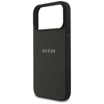 6. Guess Grained Ring MagSafe Hülle für iPhone 17 Pro Max - Schwarz
