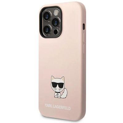 2. Karl Lagerfeld KLHCP14XSLCTPI iPhone 14 Pro Max 6,7 "Hardcase hellrosa / hellrosa Choupette-Body aus Silikon
