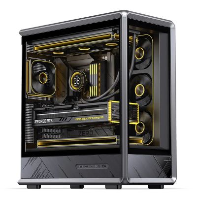 4. Jonsbo D401 PC- , Midi-Tower, ATX, gehärtetes Glas - schwarz