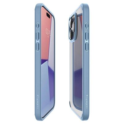 14. Spigen Crystal Hybrid-Hülle für iPhone 15 Pro Max – transparent und blau