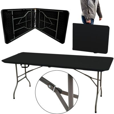 11. Zusammenklappbarer Cateringtisch (180 x 70 x 74 cm, max. 100 kg), schwarz