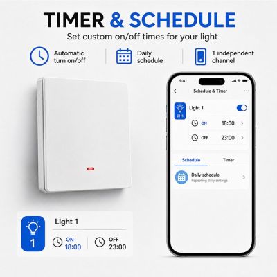 10. QOLTEC LICHT-EIN/AUS-SCHALTER | 1-KANAL | WLAN | TIMER | TUYA | WEISS