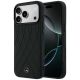 Mercedes Lederhülle mit gekreuzten Linien und MagSafe-Design für iPhone 17 Pro Max – Schwarz