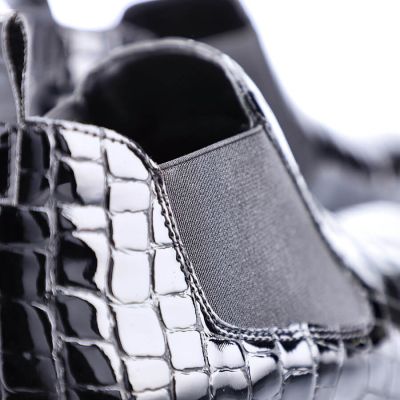 46. Rieker W R474 Schlangenleder Stiefeletten schwarz