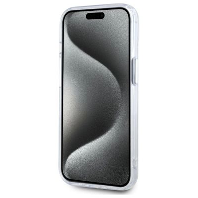 5. Karl Lagerfeld IML Metal Karl&Choupette Head MagSafe iPhone 15 Hülle - Weiß