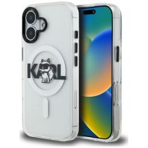 Karl Lagerfeld IML Choupette Sketch Logo MagSafe iPhone 16 Hülle - Transparent