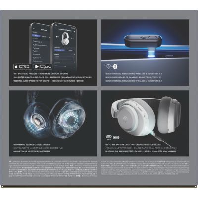 10. Steelseries Arctis Nova 3P Wireless für Playstation-Kopfhörer, Weiß