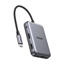 Ugreen USB-C 7-in-1 HDMI-Hub mit USB-C, USB-A, SD/TF-Kartenleser – Grau