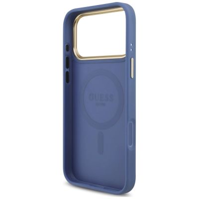 7. Guess 4G Strass Logo MagSafe Schutzhülle für iPhone 18 Pro Max / 17 Pro Max – blau