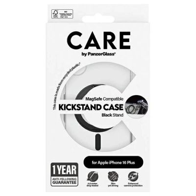 5. CARE by PanzerGlass Feature Kickstand Case mit MagSafe für iPhone 16 Plus – Schwarz