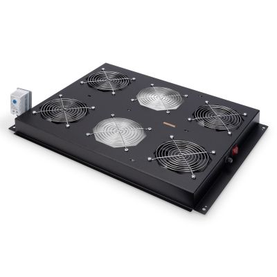 Digitus 19"-Lüftungspanel für Serverschränke der Unique-Serie, 4 x Lüfter, Thermostat, Schwarz