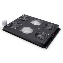 Digitus 19"-Lüftungspanel für Serverschränke der Unique-Serie, 4 x Lüfter, Thermostat, Schwarz