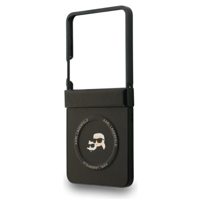 6. Karl Lagerfeld Karl&Choupette Pins MagSafe Hülle für Samsung Galaxy Z Flip 7 - Schwarz