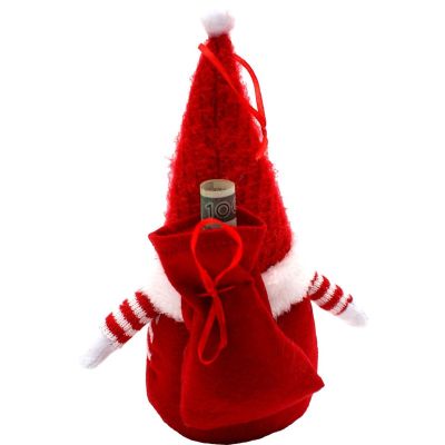 12. Dekorativer Weihnachtsmann mit Geschenktüte, 25 cm, rot