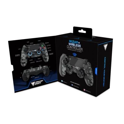 7. Dragonshock Mizar+ Bluetooth-Gamepad (Analog/Digital) in Schwarz, Grau und Camouflage, kompatibel mit PC, PlayStation 4 und Android