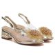 4. Transparente Sandalen mit dekorativem goldenem Absatz D&A MR62-9100