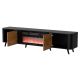 2. VOLARE TV-Schrank 200x39x49 schwarz/walnuss + Kamin