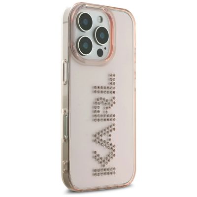 4. Karl Lagerfeld IML Strass Logo iPhone 16 Pro Hülle - Rosa