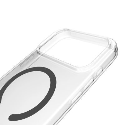 7. Puro Lite Mag TPU+PC Hülle kompatibel mit MagSafe für iPhone 17 Pro - Transparent mit grauem Ring