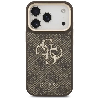 3. Guess 4G Big 4G Classic Logo Big Strap Metal Buttons Case für iPhone 17 Pro - Braun