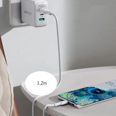 12. Acefast C2-03-CC USB-C – USB-C PD QC-Kabel 60 W 3 A 480 Mbit/s 1,2 m – Weiß