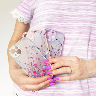 6. Design Case für iPhone 12 Pro Max Flower Case dunkelblau