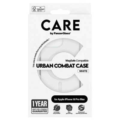 4. CARE by PanzerGlass Flagship Case mit MagSafe für iPhone 16 Pro Max – Weiß