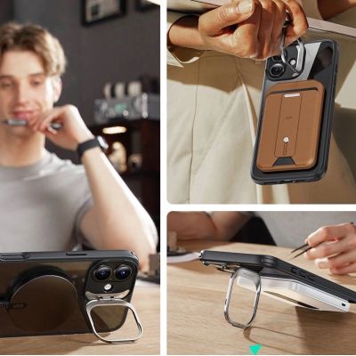 2. ESR Classic Hybrid Kickstand Halolock MagSafe + Hüllenset aus gehärtetem Glas für iPhone 16 – Schwarz