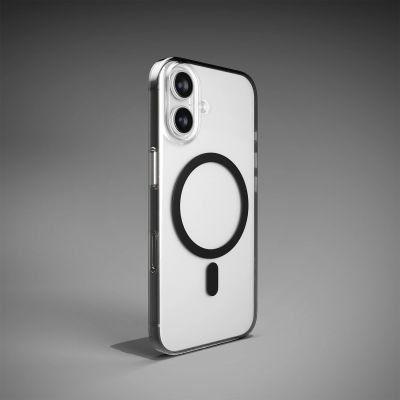 10. Puro Lite Mag TPU+PC Hülle kompatibel mit MagSafe für iPhone 17 - Transparent mit schwarzem Ring
