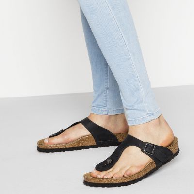 2. Birkenstock Gizeh NU Oiled Black Regular Flip-Flops für Damen/Herren (0845251)