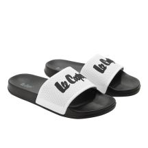 Lee Cooper Herren-Sneaker, bequeme, leichte Slipper, schwarz-weiß