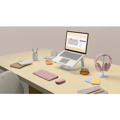 11. Logitech Pebble 2 Combo Tastatur und Maus (universell, kabellos per Funk + Bluetooth, QWERTZ-Tastatur, amerikanische und internationale Tastatur, Pink)