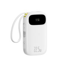 Baseus EnerFill FC31 10000mAh 22,5W Powerbank mit Digitalanzeige und 2 integrierten Kabeln – Weiß