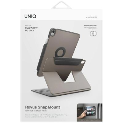 11. Uniq Rovus Snapmount Magnetic 360 Rotating Abnehmbare Hülle für iPad Air 11" 2024 / 2025 / iPad Air 10.9" 2020 / 2022 - grau