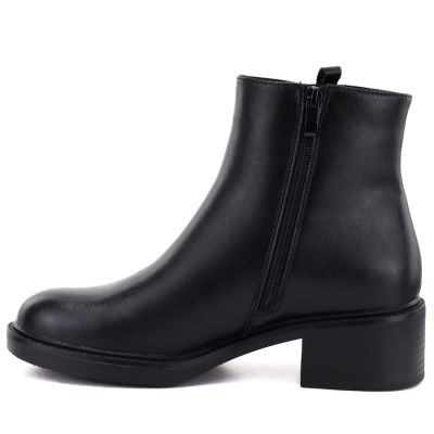 3. Schwarze Sergio Leone Damen-Ankle-Boots aus Leder mit Blockabsatz