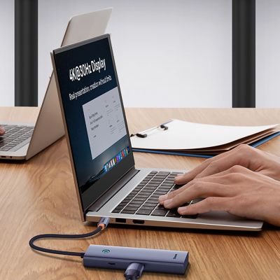12. Baseus UltraJoy Series 5-Port HUB Dockingstation Space Grau?Type-C auf HDMI4K@30Hz*1+USB 3.0*4?