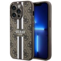 Guess GUHMP14LP4RPSW iPhone 14 Pro 6,1" braun/braunes Hardcase 4G bedruckte Streifen MagSafe