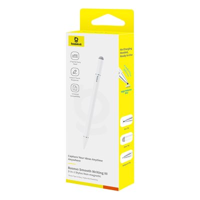 6. Baseus Smooth Writing III 3-in-1 Passiv-Stift – Weiß