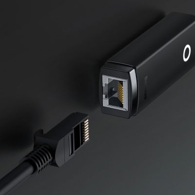 9. Baseus Lite Series externe Netzwerkkarte USB Typ C - RJ-45 1Gbps (1000Mbps) schwarz (WKQX000301)
